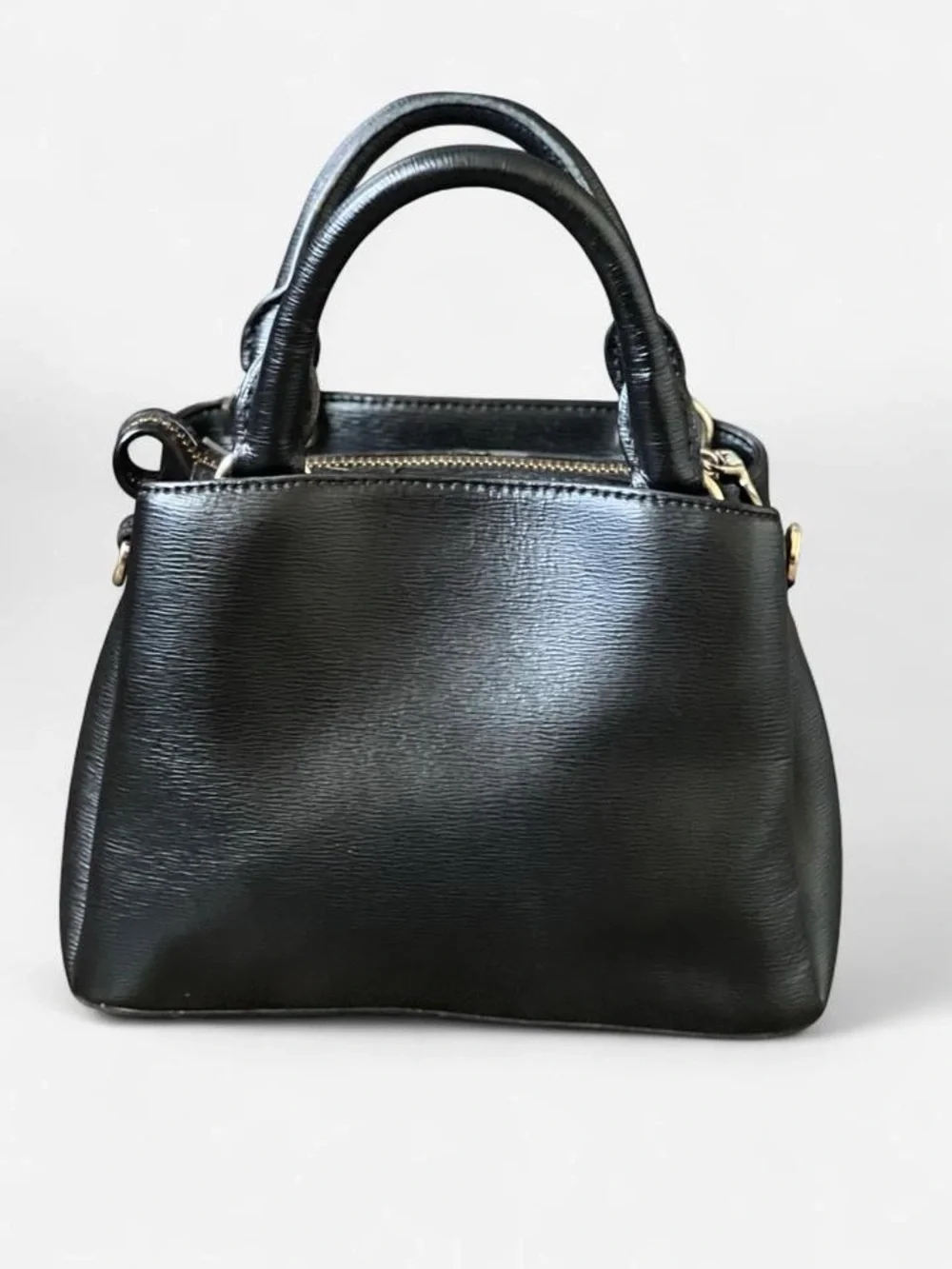 DKNY Black Small Satchel Handbag Top Handle Purse Gold Hardware